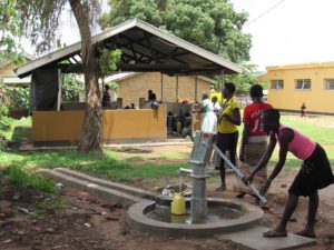 well with water outside gulu hospital